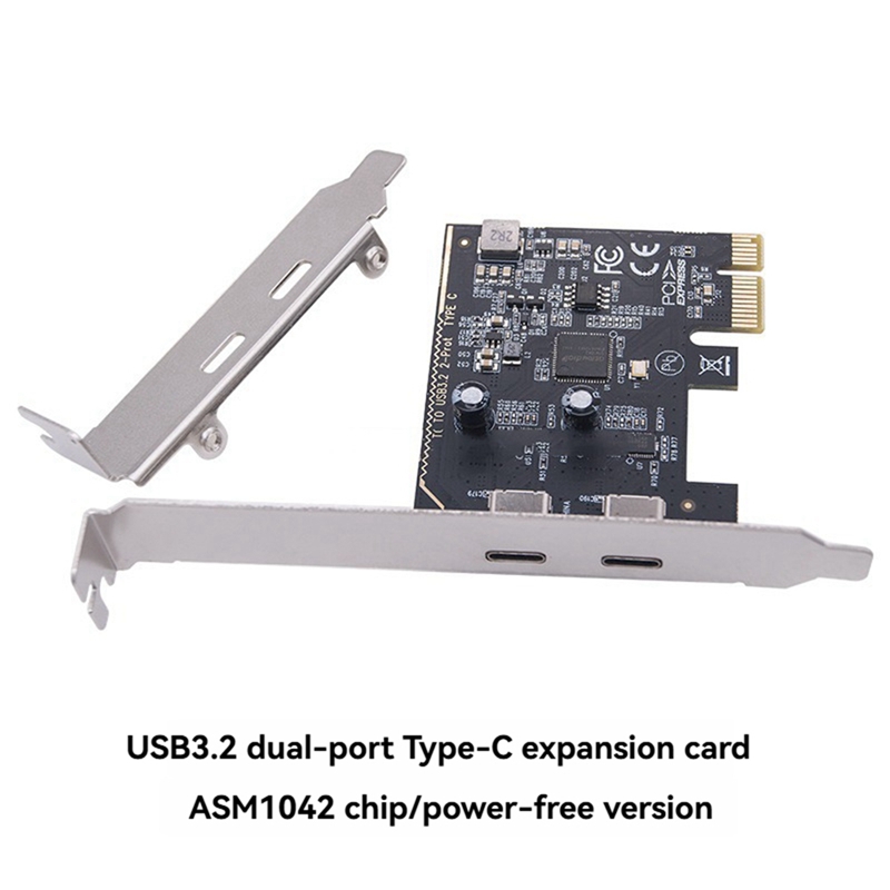 SJYJ-ASM1042 Chip PCI-E to USB 3.2 GEN1 5Gbps Adapter Card PCIE to Dual Type-C Expansion Riser for Win10/8/7 Presyo  593 Piso*Libreng Shipping