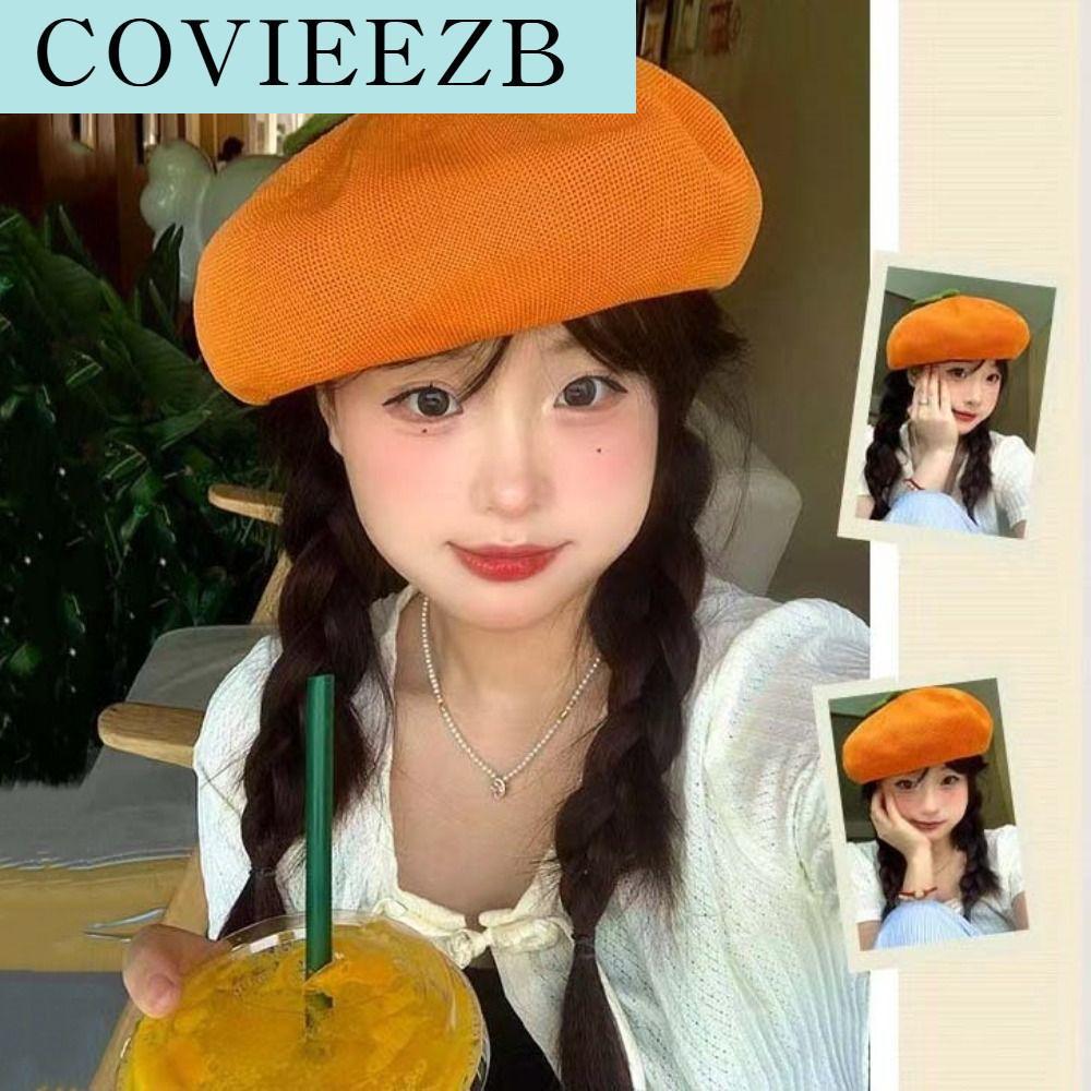 COVIEEZB ชมพูพีช หมวกจิตรกรหญิง ใบไม้เล็ก ระบายอากาศได้ดี หมวกเบเร่ต์ผลไม้ ญี่ปุ่น ส้ม หมวกบีนนี่เบเร่ต์ ผู้หญิง ราคา 172 บาท*ส่งฟรี