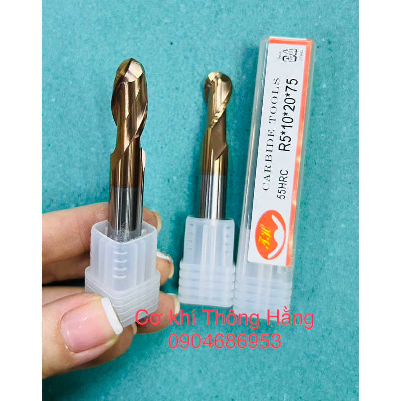 Dao phay cầu hơp kim từ R0,5-R5 chuyên phay thép, thép cứng, inox trước nhiệt