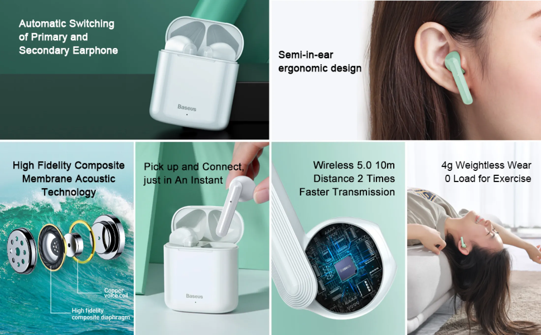 baseus wireless earphones w09