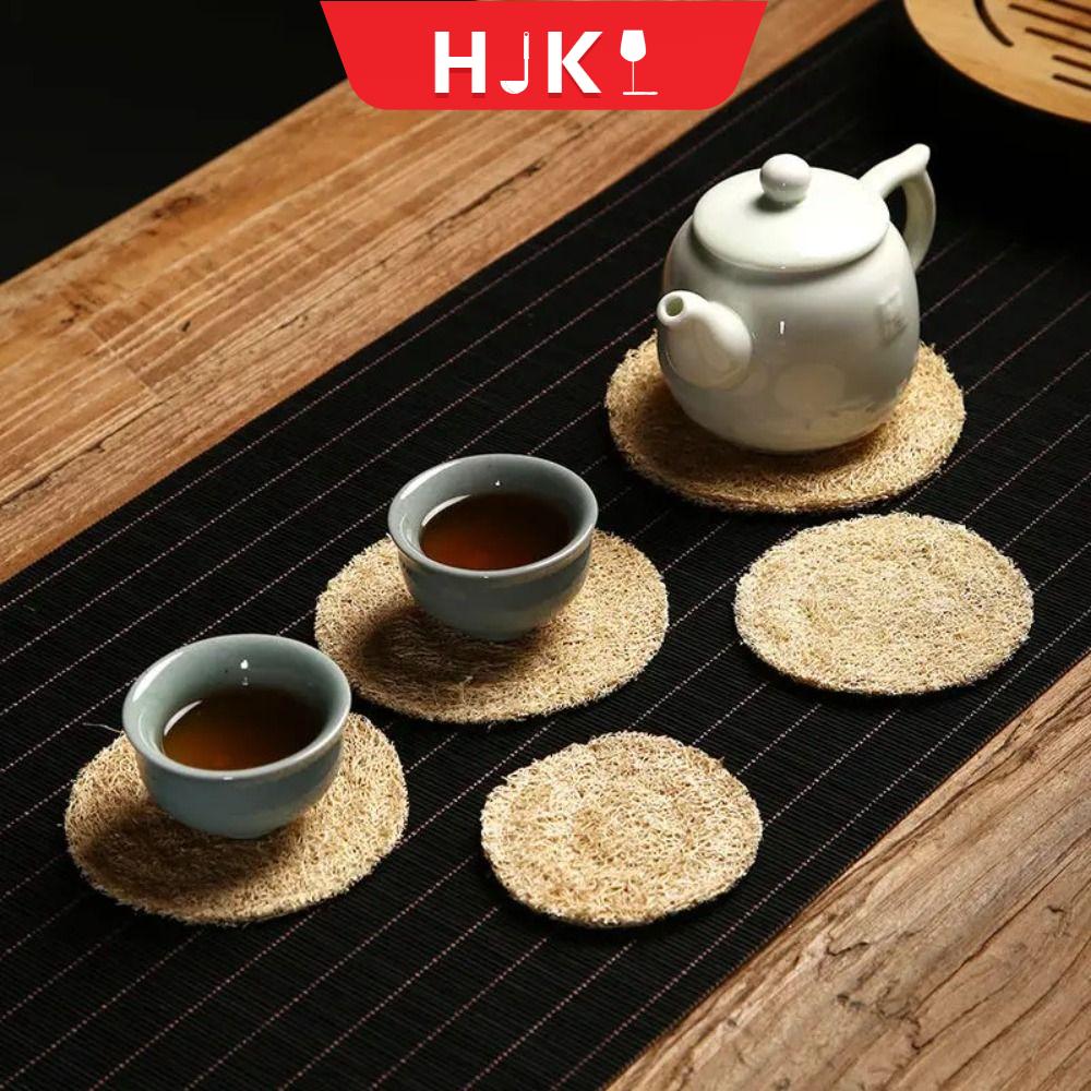 HJKL Tròn Tấm lót tách trà XƠ MƯỚP Tự nhiên Miếng lót ấm trà Muỗng Cà Phê kung fu Hộ gia đình Thảm xơ mướp Trà