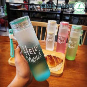 Hello Master Green Moon Glass Water Bottle