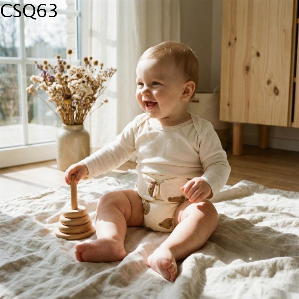 CSQ63 Chống thấm nước Quần tập cho bé Thân thiện với môi trường Bông nguyên chất Quần short cho trẻ sơ sinh Mới Thiết kế hoạt hình Tã vải cho bé Trẻ sơ sinh