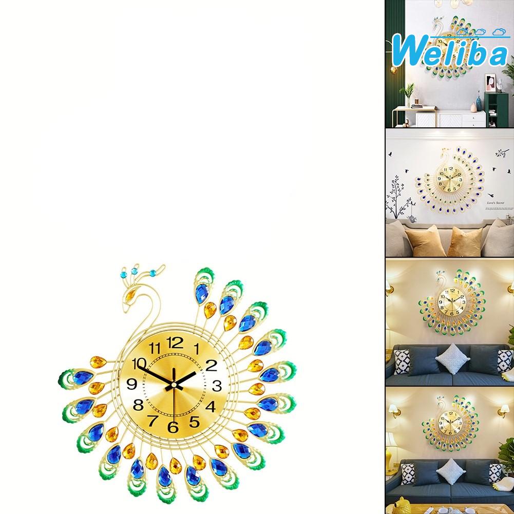 【Weliba】 Exquisite Artwork Silent Metal Peacock Wall Clock for Modern For Living Room [New Hot Sale] ราคา 1,313 บาท*ส่งฟรี