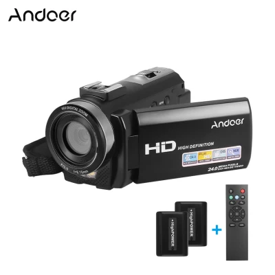 Andoer HDV-201LM 1080P FHD Digital Video Camera Camcorder DV Recorder 24MP 16X Digital Zoom 3.0 Inch LCD Screen with 2pcs Rechargeable