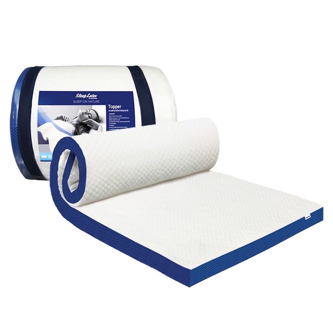 SB Design Square Sleep Latex Topper Natural Latex ยางพาราแท้ หนา 3 นิ้ว ขนาด 5 ฟุต ราคา 6,255 บาท*ส่งฟรี