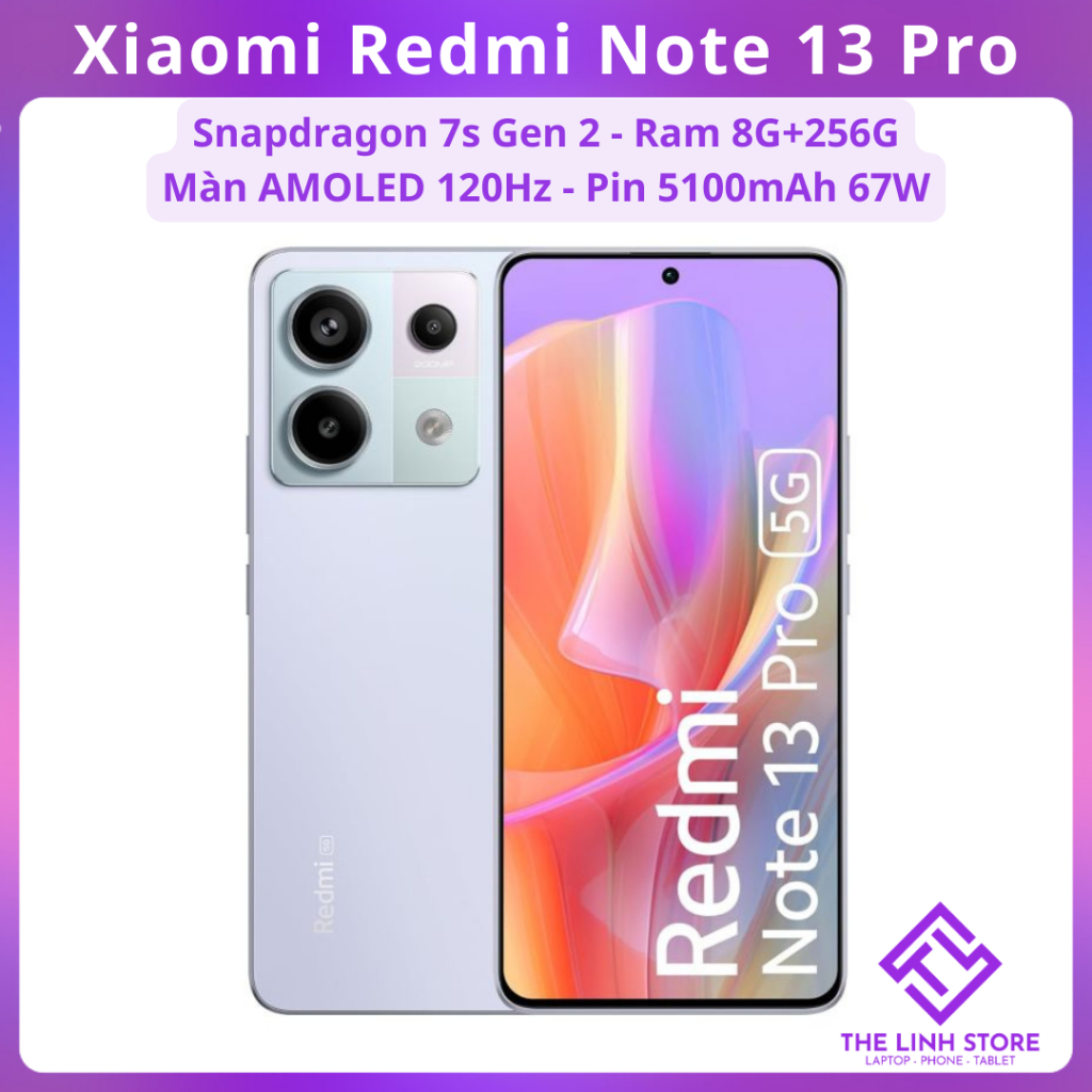  Điện thoại Xiaomi Redmi Note 13 Pro 5G - Snaρdragon 7s Gen 2 