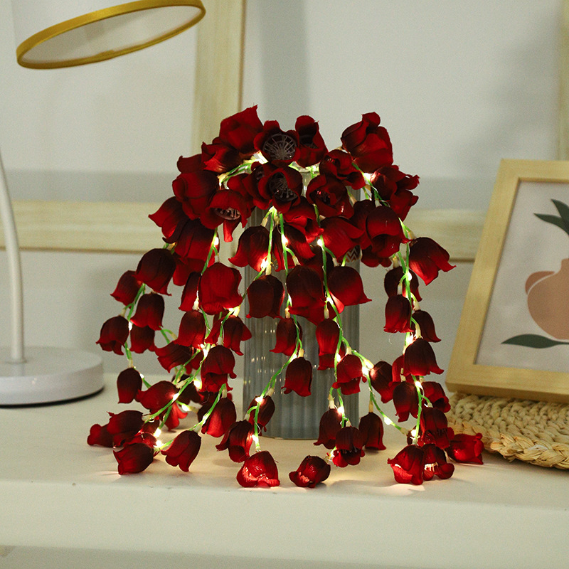 Kaimeidi dẫn hoa linh lan phòng Đèn dây hoa hoa giả Đèn trang trí đèn đêm Cầu Hôn không khí ngày Valentine đèn lồng nhỏ