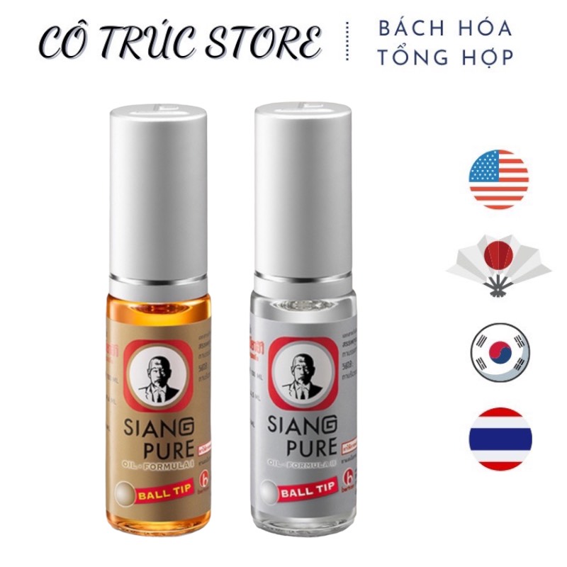 Dầu lăn ông già siang pure thái lan 3cc các màu