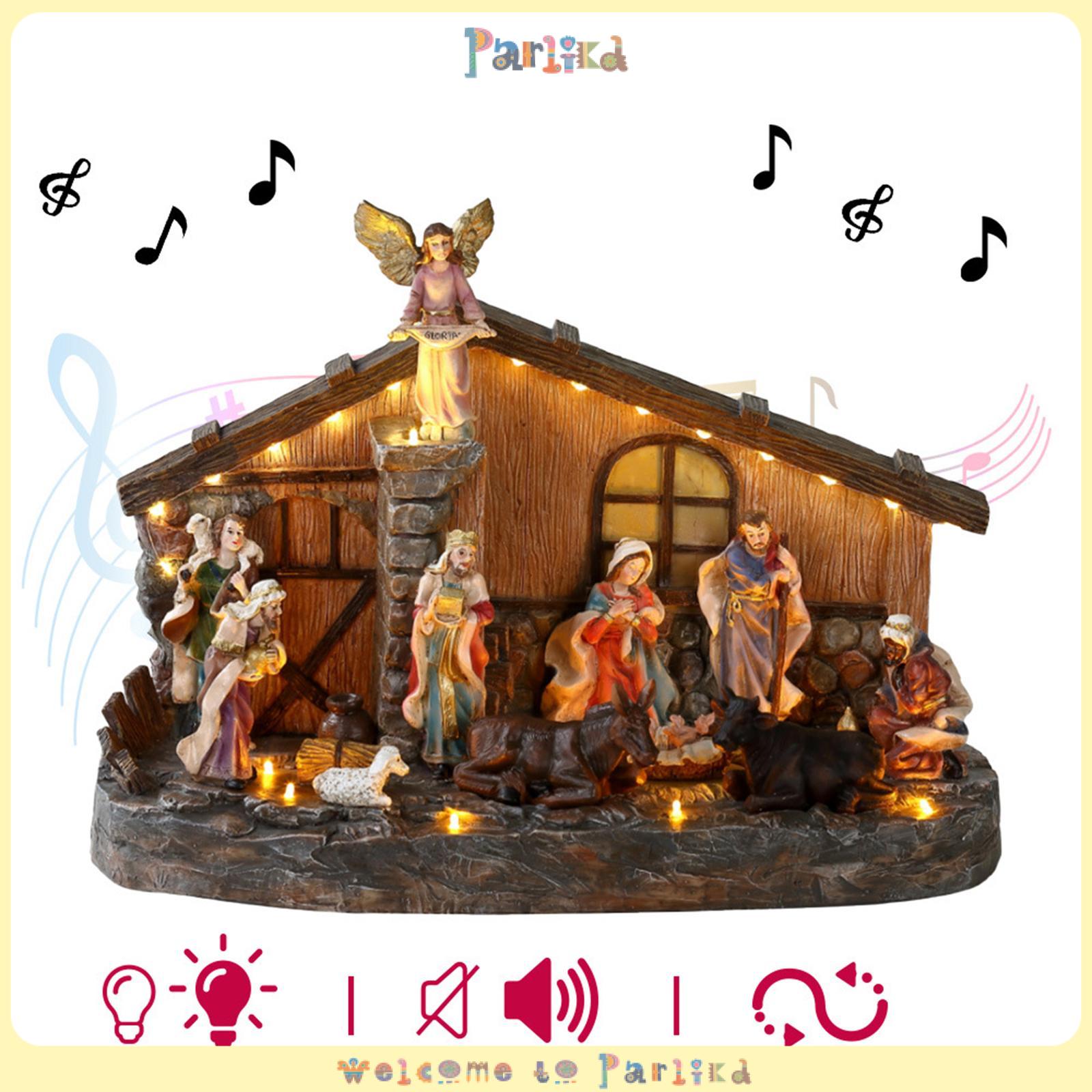 LOVIVER Nativity Scene Christmas Ornament Nativity Lighting Illuminated Desk with Music for Farmhouse Home Hotel Bookshelf Party ราคา 2,739 บาท*ส่งฟรี