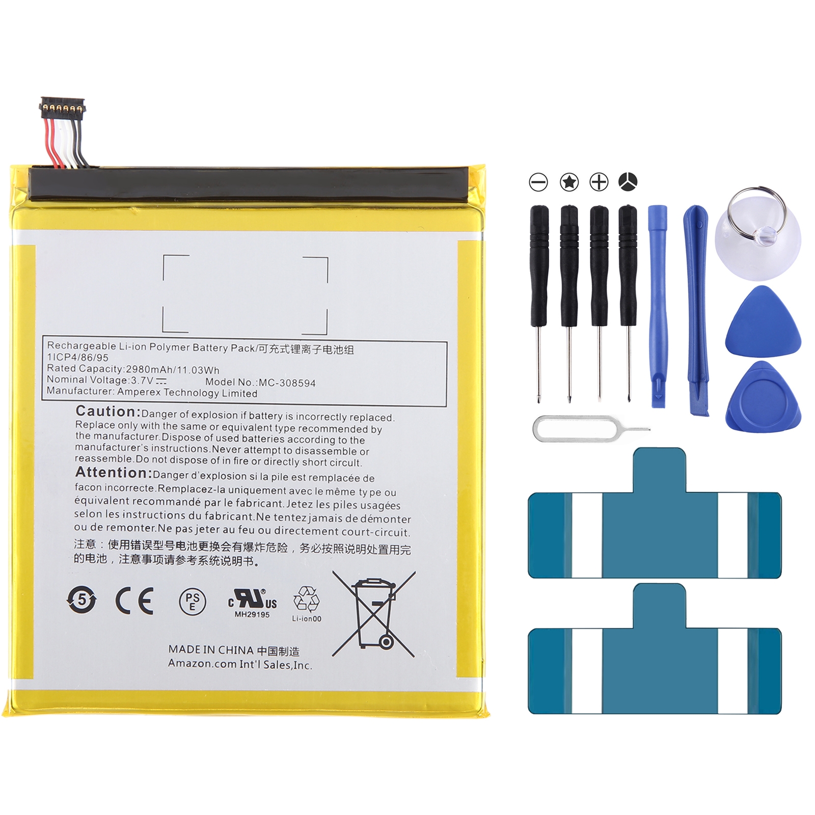 Mc-308594 2980mah thay thế cho amazon kindle fire 7 5th gen