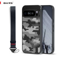 Full Camera Protection Military Camouflage Case for Google Pixel 9 Pro XL PC+TPU Shockproof Cover with Lanyard