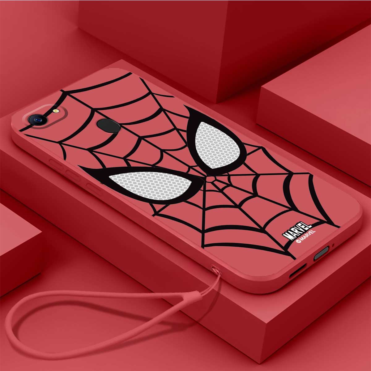 Casing For OPPO F5 OPPO A79 OPPO F5 YOUTH OPPO F7 OPPO F7 Youth Phone Case Spiderman Liquid Silicone Protector Smooth shockproof Bumper Cover With lanyard