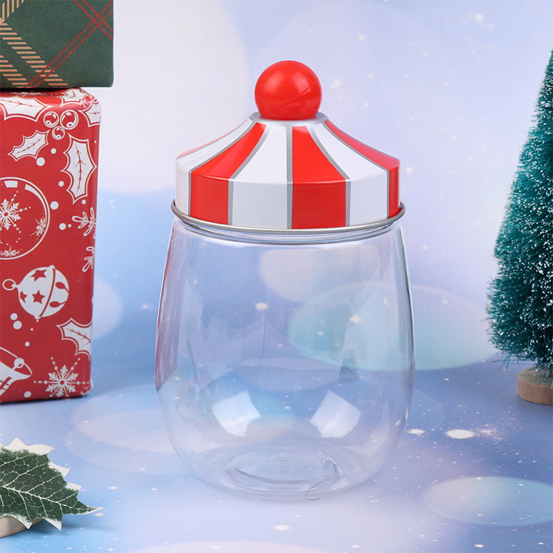MIANZE1 Giáng sinh trong suốt lưu trữ Jar Quà Tặng Jar W nắp để lưu trữ các loại hạt kẹo Biscuit Quà Tặng đóng gói trường hợp năm mới Xmas trang trí