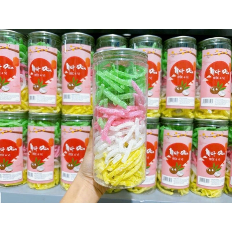 Mứt dừa mix 4 vị hủ pét 950ml 400g