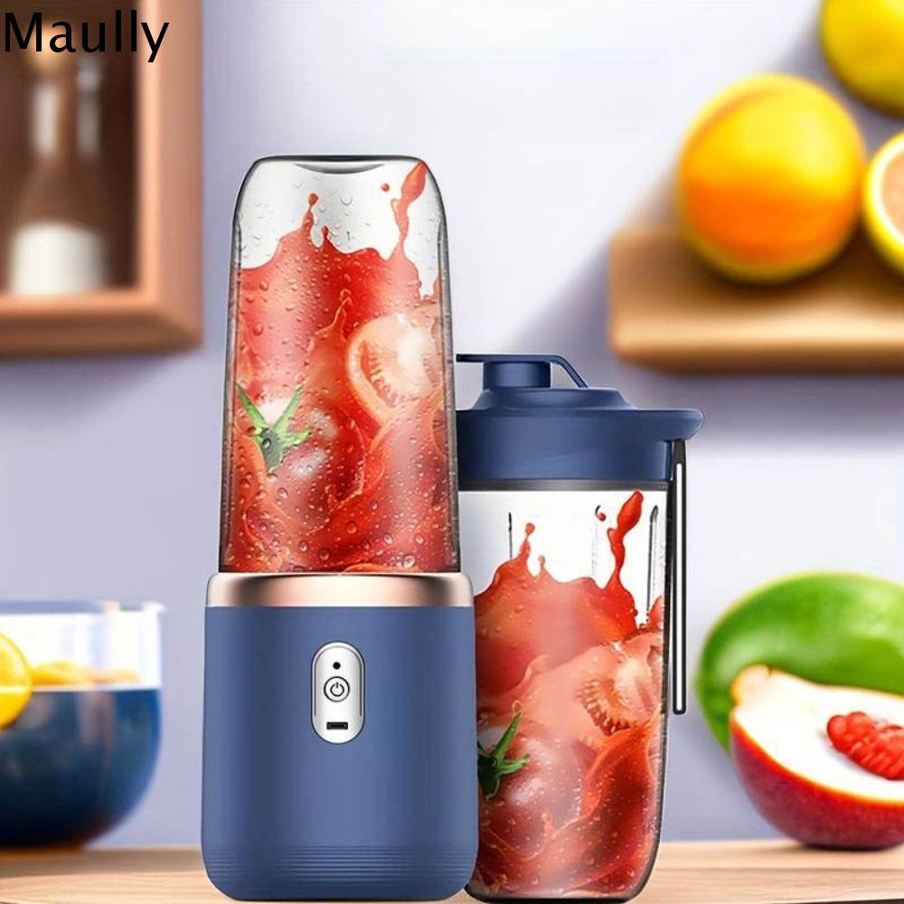 MAULLY Xanh dương/Hồng Máy Ép Trái Cây điện Máy làm nước trái cây 400ml Máy xay sinh tố Hộ gia đình Sạc USB Cốc ép trái cây Sữa lắc