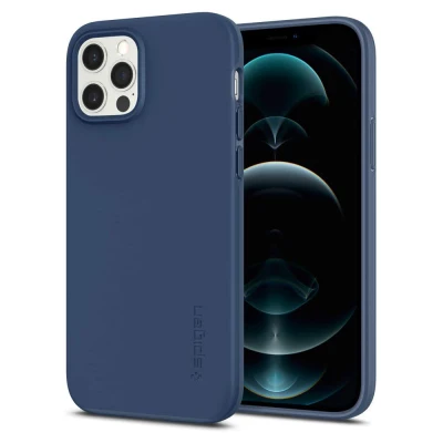 Spigen iPhone 12 Pro / iPhone 12 Case Thin Fit Cover Upgraded Protection and All Around Slim Coverage Casing