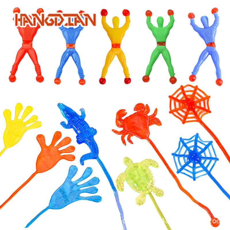 HANGDIAN Stretchy Sticky Hand Toys for Kids - Fun Wall Climbing Spiderman & Animal Shaped Stress Relief Playset ราคา 16 บาท*ส่งฟรี