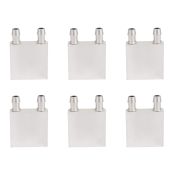 6X Primary Aluminum Alloy Water Cooling Block 40X40mm for Liquid Water Cooler Heat Sink System Silver for PC Laptop Cpu