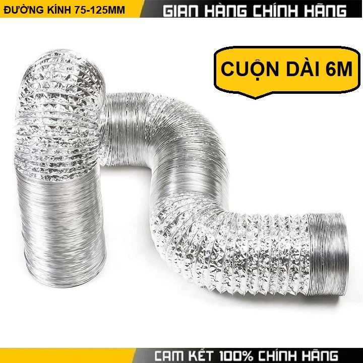 Ống thông gió mềm giấy bạc nhiều kích cỡ giá rẻ, ống hút mùi, ống nhôm nhún cách nhiệt chống cháy,ống thông gióPVC-SHOPE