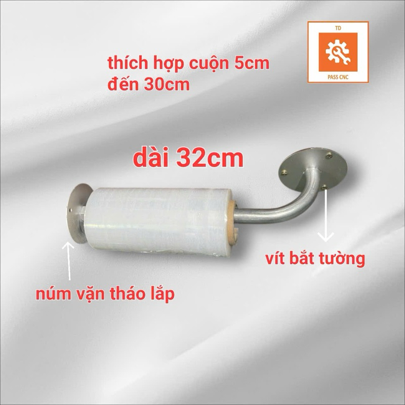 Thanh đỡ màn Pe .gá bắt màn Co treo tường tiện dụng quấn hàng( tặng kèm vít tắc ke)