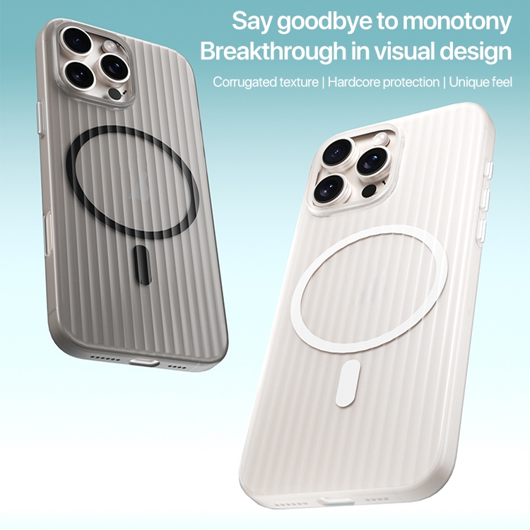 【 5AceShop 】 PC Corrugated MagSafe Phone Case For iPhone 13/iPhone 13 Pro/iPhone 13 Pro Max/iPhone 14/iPhone 14 Plus/iPhone 14 Pro/iPhone 14 Pro Max/iPhone 15/iPhone 15 Plus/iPhone 15 Pro/iPhone 15 Pro Max/iPhone 16/iPhone 16 Plus/iPhone 16 Pr