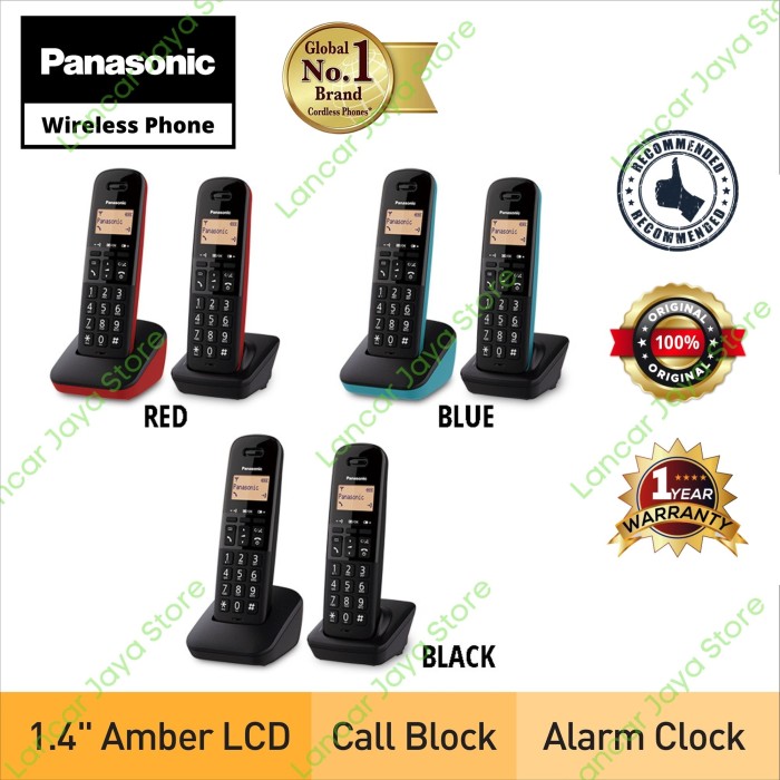 TELEPHONE WHIRLESS CORDLESS PHONE PANASONIC KX-TGB212 Harga  1,306,000 rupiah*Gratis Ongkir