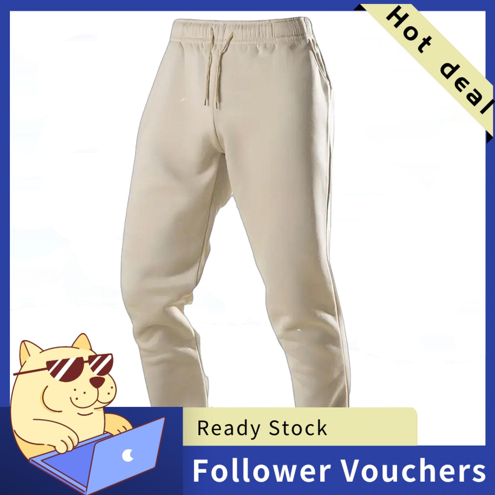 Suludong Drawstring Waist Pants Men Casual Tapered Pants Men's Jogger Pants with Drawstring Waist – Lightweight Solid Color Sweatpants for Gym Running Bodybuilding Outdoor Sports – for Workout - 3
