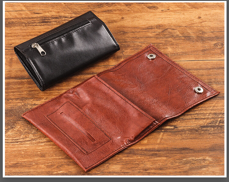 Tragbare Tabaktasche Aus Leder Mit Reißverschluss Und Schnalle_voghion.com