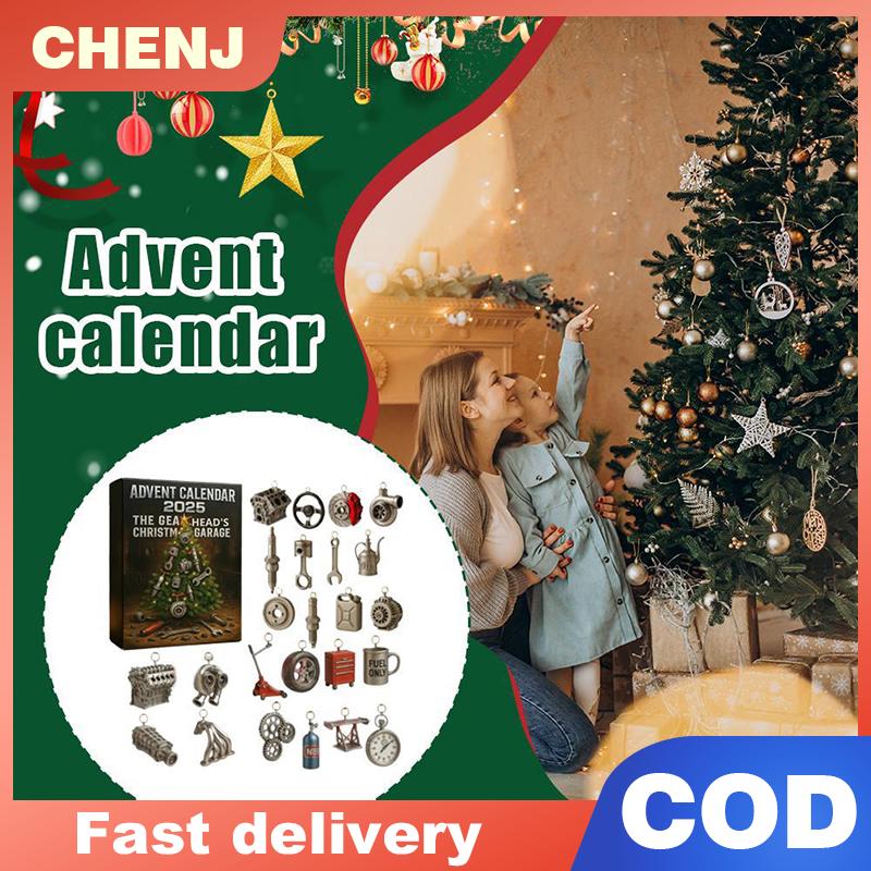 CHENJ 2025ปฏิทินการถือกำเนิด: โรงจอดรถคริสต์มาสของ Gearhead, 24วันของชิ้นส่วนรถยนต์ขนาดเล็กและปฏิทินการถือกำเนิดของเกียร์ ราคา 177 บาท*ส่งฟรี