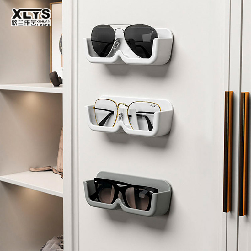 shelf Wall hanging storage rack Glasses storage rack wall hanging Non-punching Decorative shelf Sunglasses wall display rack Sunglasses rack Storage box - ยี่ห้อ XINLANYASHE ราคา 23 บาท*ส่งฟรี