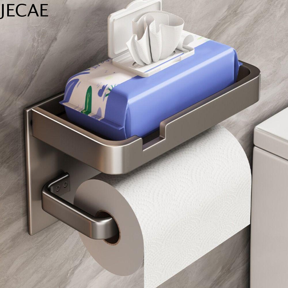 JECAE Chống thấm nước Hộp đựng khăn giấy trong phòng tắm Nhôm Treo tường Hộp đựng giấy vệ sinh Dễ dàng cài đặt Dung lượng lớn Kệ lưu trữ điện thoại Phụ kiện phòng tắm