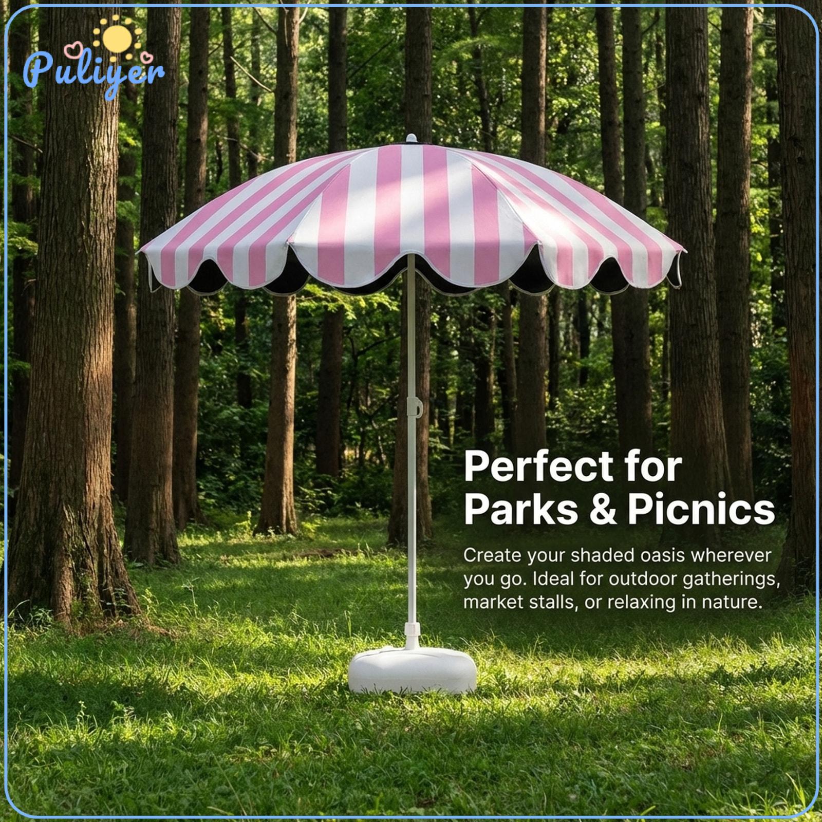 Patio Umbrella Sun Protection Parasol Sturdy Portable Outdoor Canopy Sun Shade for Terrace Travel Patio Beach Backyard ราคา 2,446 บาท*ส่งฟรี