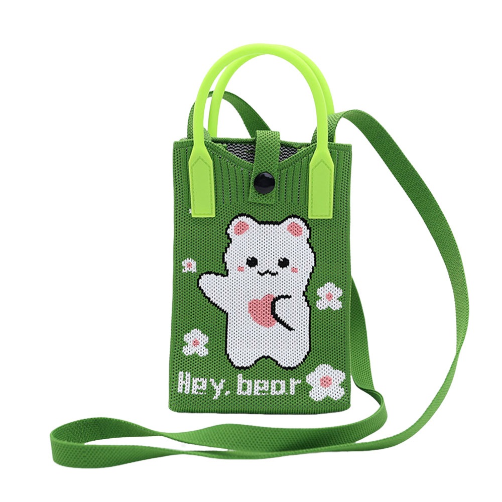 HUISHU Mini Túi đựng điện thoại di động dệt  Hoạt hình Sức chứa lớn Túi xách dệt  Ngọt ngào Túi đeo vai - 4