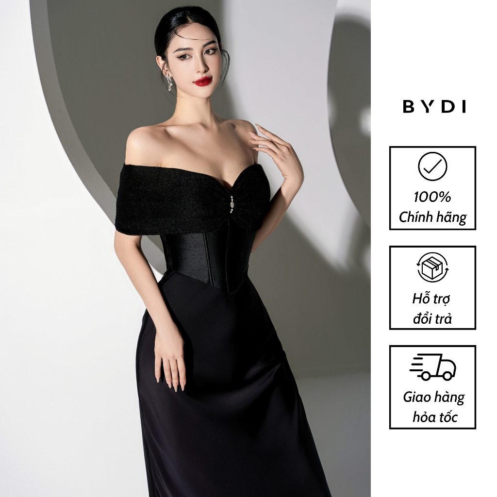 Đầm Trễ Vai Nữ Thiết Kế Đính Charm Dáng Dài Tôn Dáng BYDI Design | FANNY DRESS