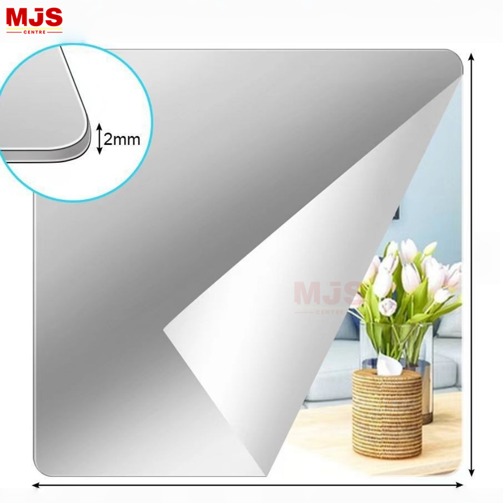 SG [ READY STOCK ] HD Acrylic soft mirror attached to wall self-adhesive full body dressing mirror non perforated