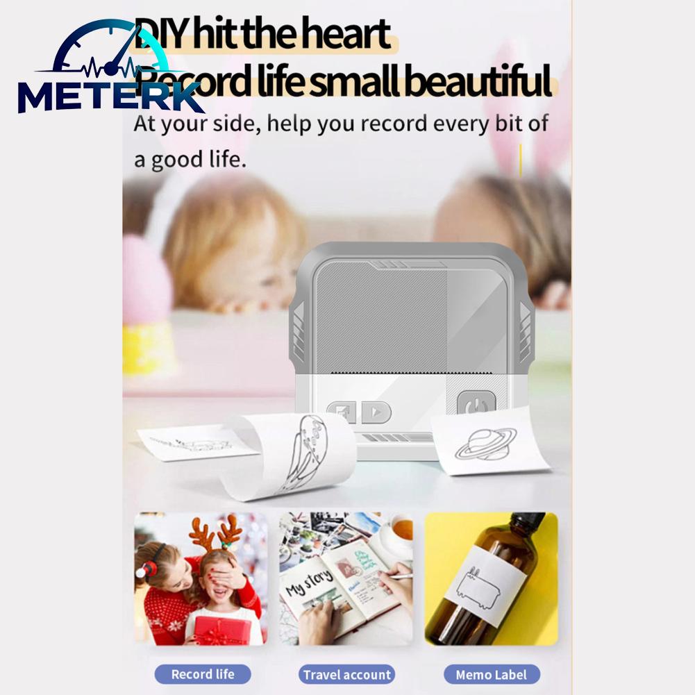 Meterk เครื่องพิมพ์พกพาขนาดเล็กแบบพกพาความร้อนการพิมพ์ภาพถ่ายทันทีเครื่องผลิตฉลาก BT เชื่อมต่อไร้สายเข้ากันได้กับ Android หรือ iOS APP รองรับป้ายใบเสร็จบันทึกสติกเกอร์บันทึกรายการสมุดภาพ D ราคา 599 บาท*ส่งฟรี
