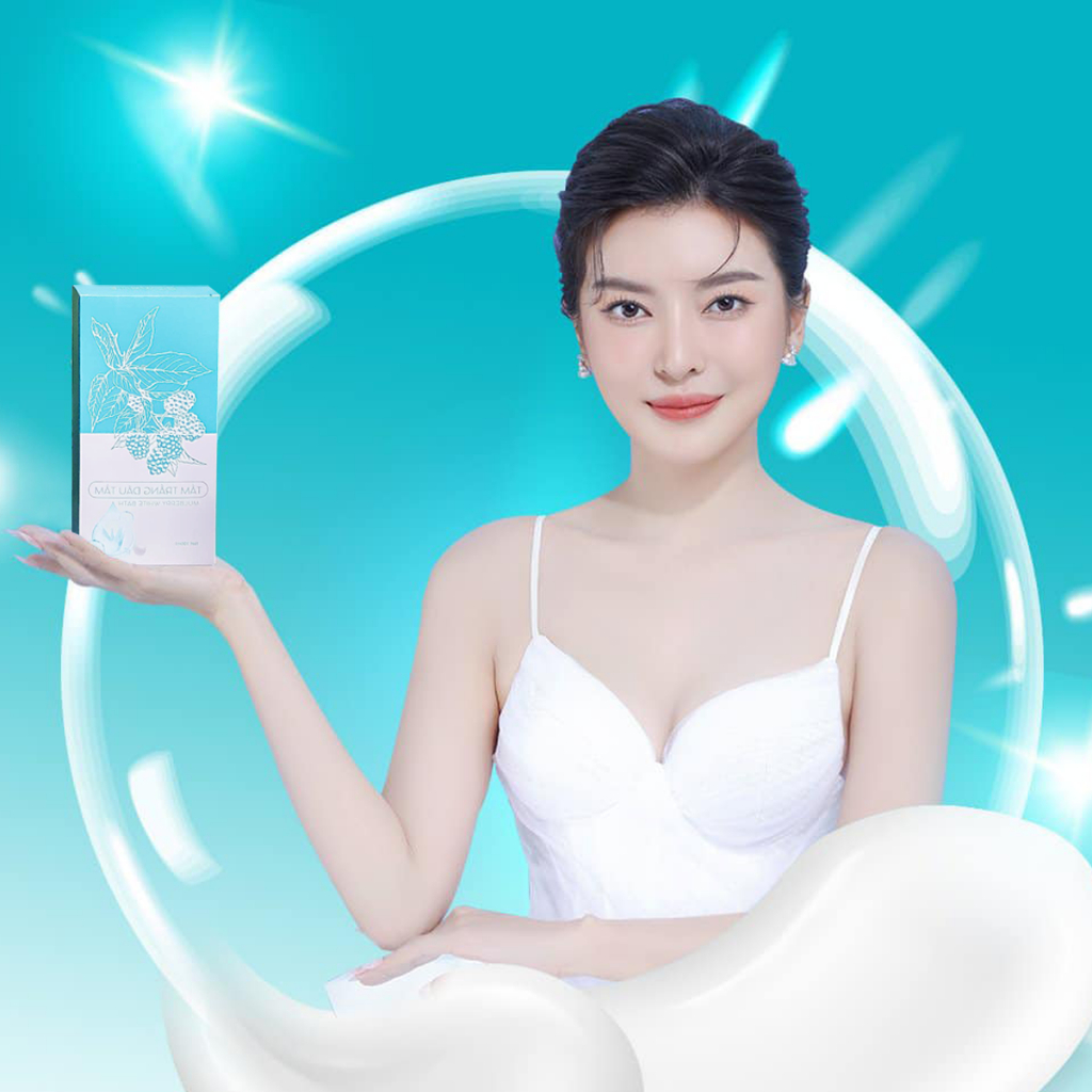 Tắm trắng dâu tằm 1 hộp 2 gói, tắm trắng body senses