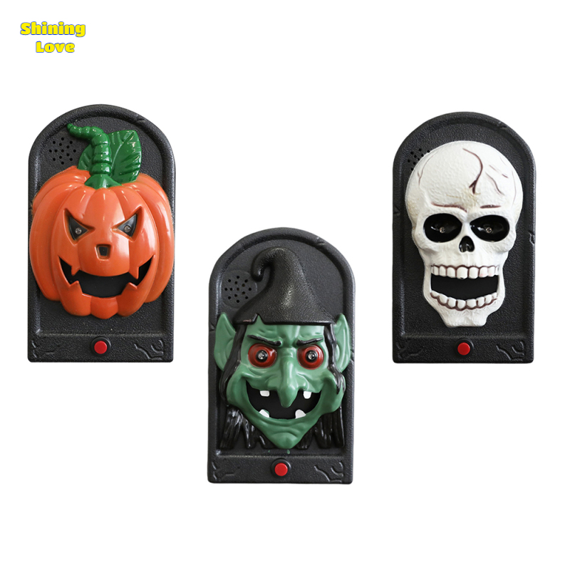 Halloween Doorbell Creepy Skull Pumpkin Witch Doorbell With Sound Lights