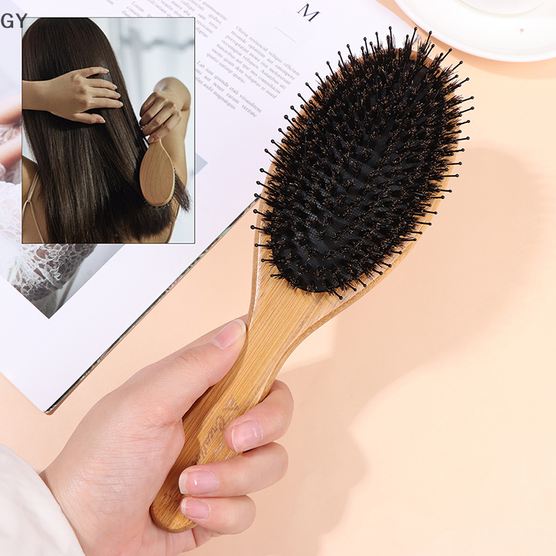 GY Lược chải tóc lược chải râu heo rừng cán gỗ