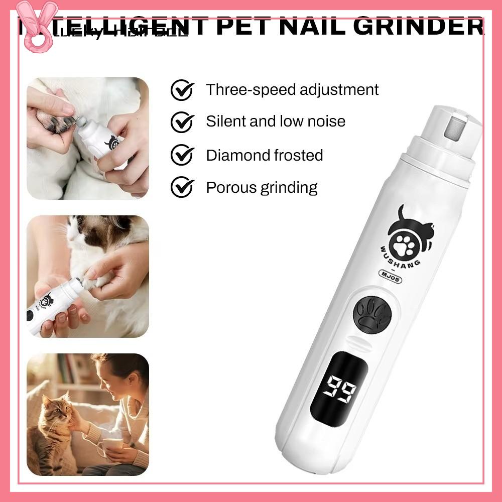LUCKY HAIRACC Đèn LED Máy cắt móng chó điện Sạc USB Bánh xe đánh bóng Dụng cụ chăm sóc móng cho thú cưng   cắt móng cho thú cưng Chăm sóc chó