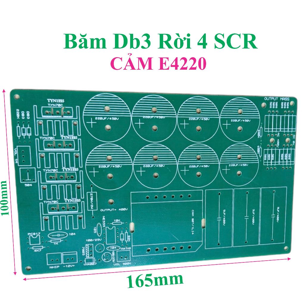 PCB Mạch công suất rời 16 fet LỚN + băm rời IGBT + băm cầu H + db3 - Quyndien - linh kiện điện tử