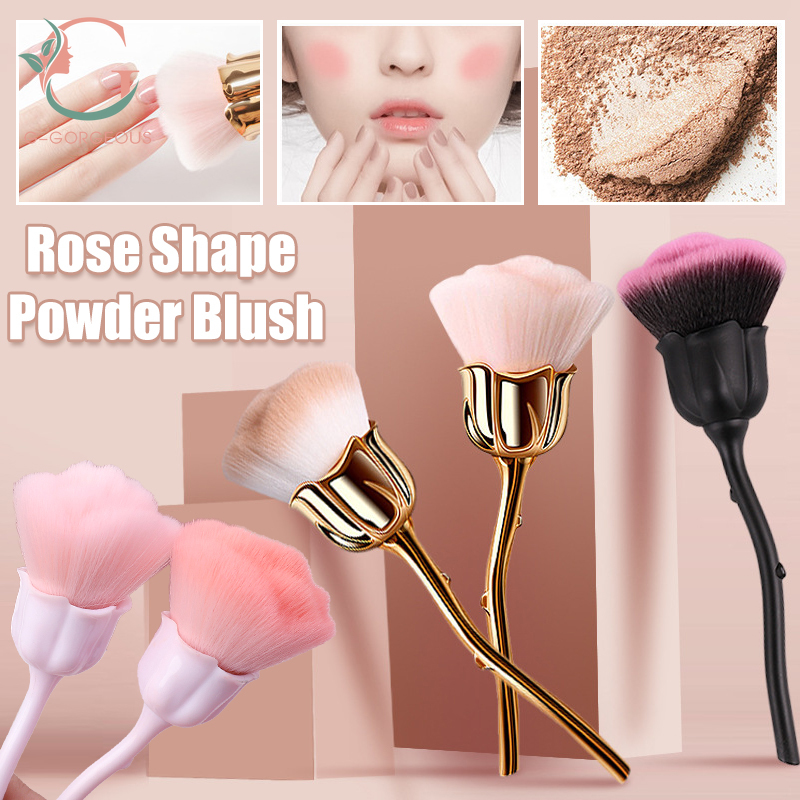 Hình hoa hồng màu phấn hồng chuyên nghiệp Loose makeupbrush cho khuôn mặt Bột phấn mắt bụi móng Lược chải tóc mềm dụng cụ làm đẹp