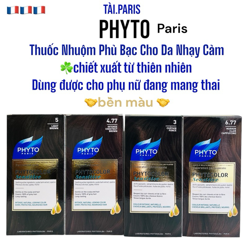 1 hộp Thu ốc Nhuộm Tóc Phủ Bạc PHYTO 100% Thảo Dược Cho Da Nhạy Cảm Phyto Phytocolor Sensitive - Vượt trội với công thức nhuộm hoàn toàn từ thực vật, Phyto đang là 1 bước tiến mới trong công nghệ Hãng Phyto làm đẹp cho mái tóc