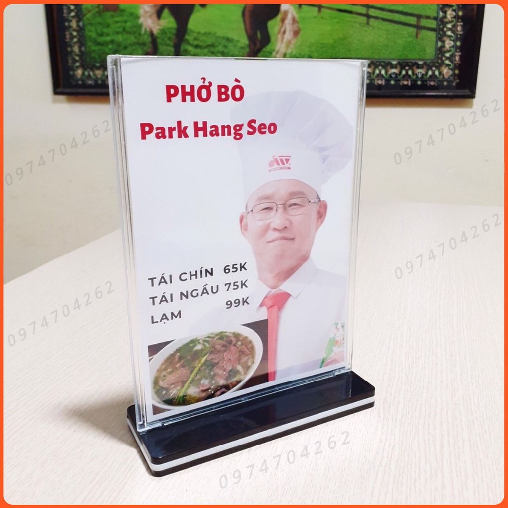 Kệ mica để bàn, menu mica a5, a6, a7 và