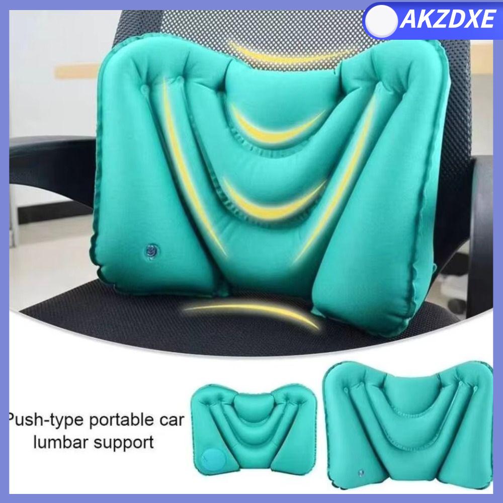 AKZDXE Bảo vệ eo Gối thắt lưng bơm hơi Siêu nhẹ Bơm hơi Đệm lưng ghế Di động Thoải mái Đệm mềm cho văn phòng tại nhà và xe hơi