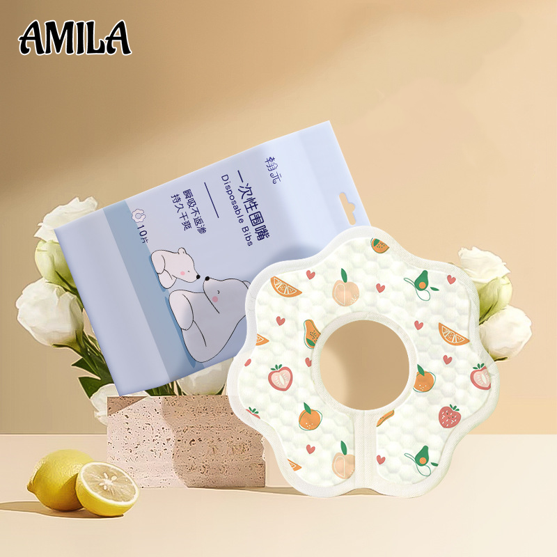 Amila dùng một lần drool khăn, yếm em bé, không thấm nước drool khăn, trẻ sơ sinh chống nhổ sữa pad, Bib