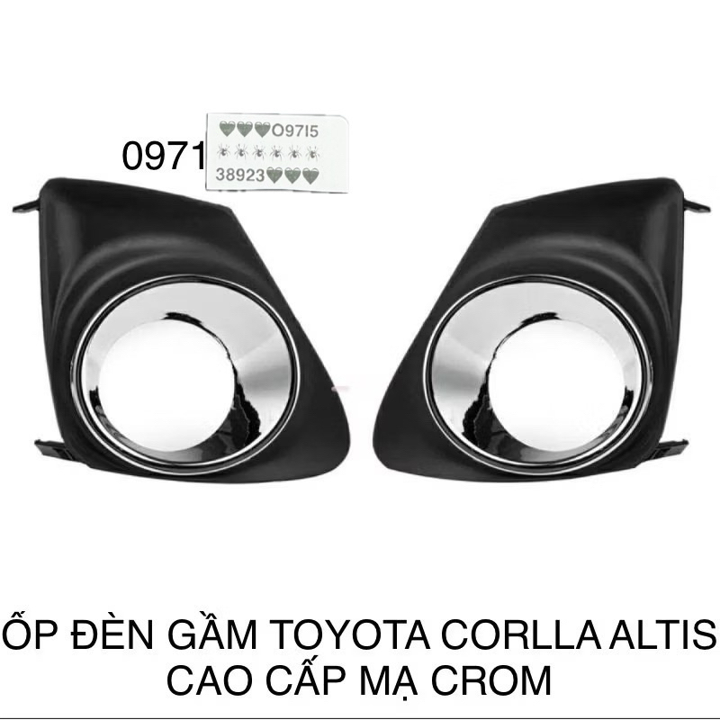 2 ÔP ĐÈN GẦM TOYOTA COROLLA ALTIS MẠ CROM CẤP GIÁ RẺ