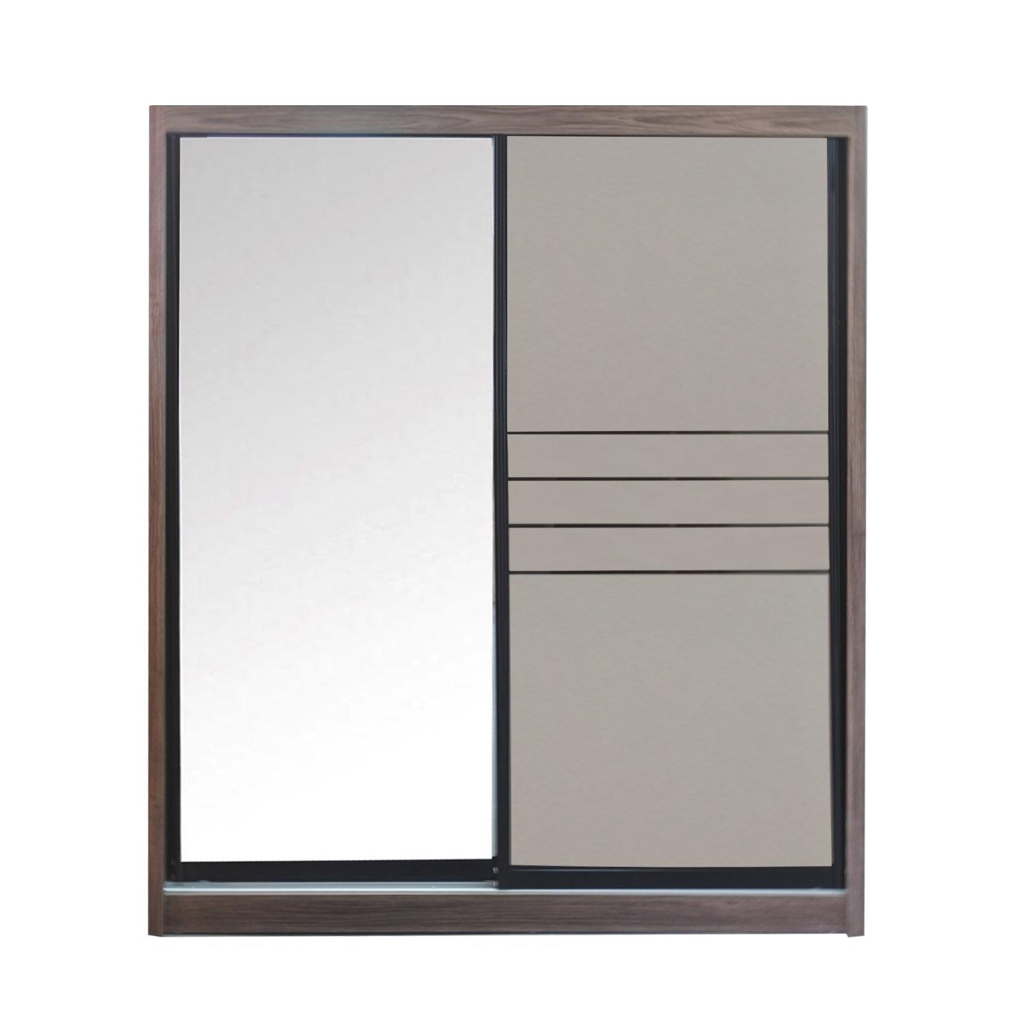 LIVING MALL_Raymo Sliding Wardrobe_5 FT Sliding Wardrobe With Full Mirror_FREE DELIVERY