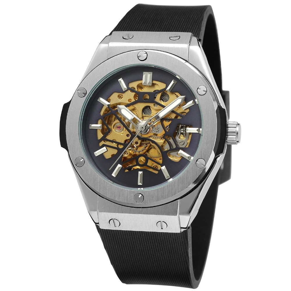 Blue hollow gold movement